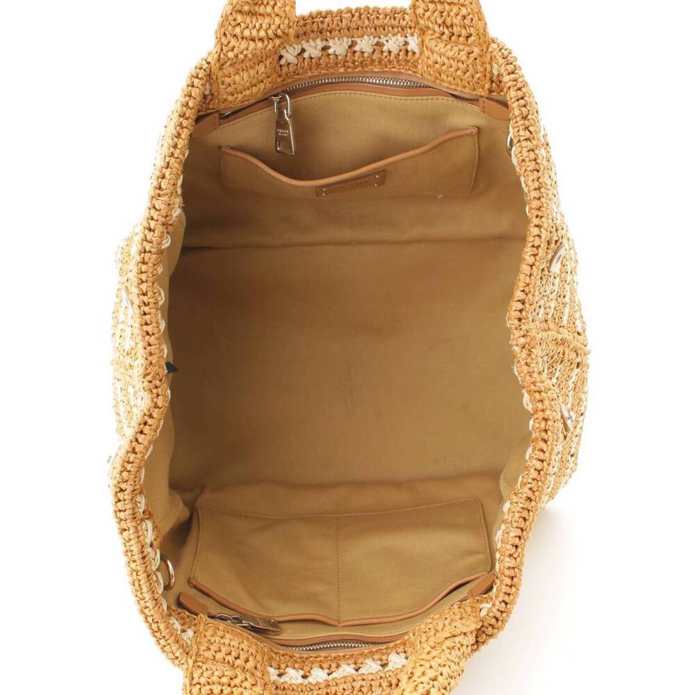 Prada Tote Raffia Canapa Brown Straw Bag - Picture 6 of 10